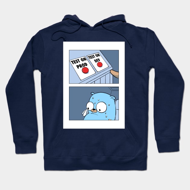 Golang Gopher Two Buttons Hoodie by clgtart